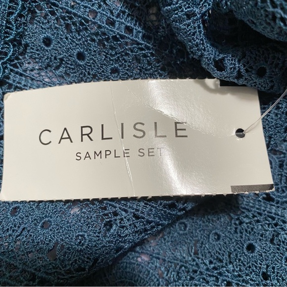 Carlisle Collection Lace Dress &  Slip Dress Set, Button Up, Deep Teal, GORGEOUS - Picture 15 of 16